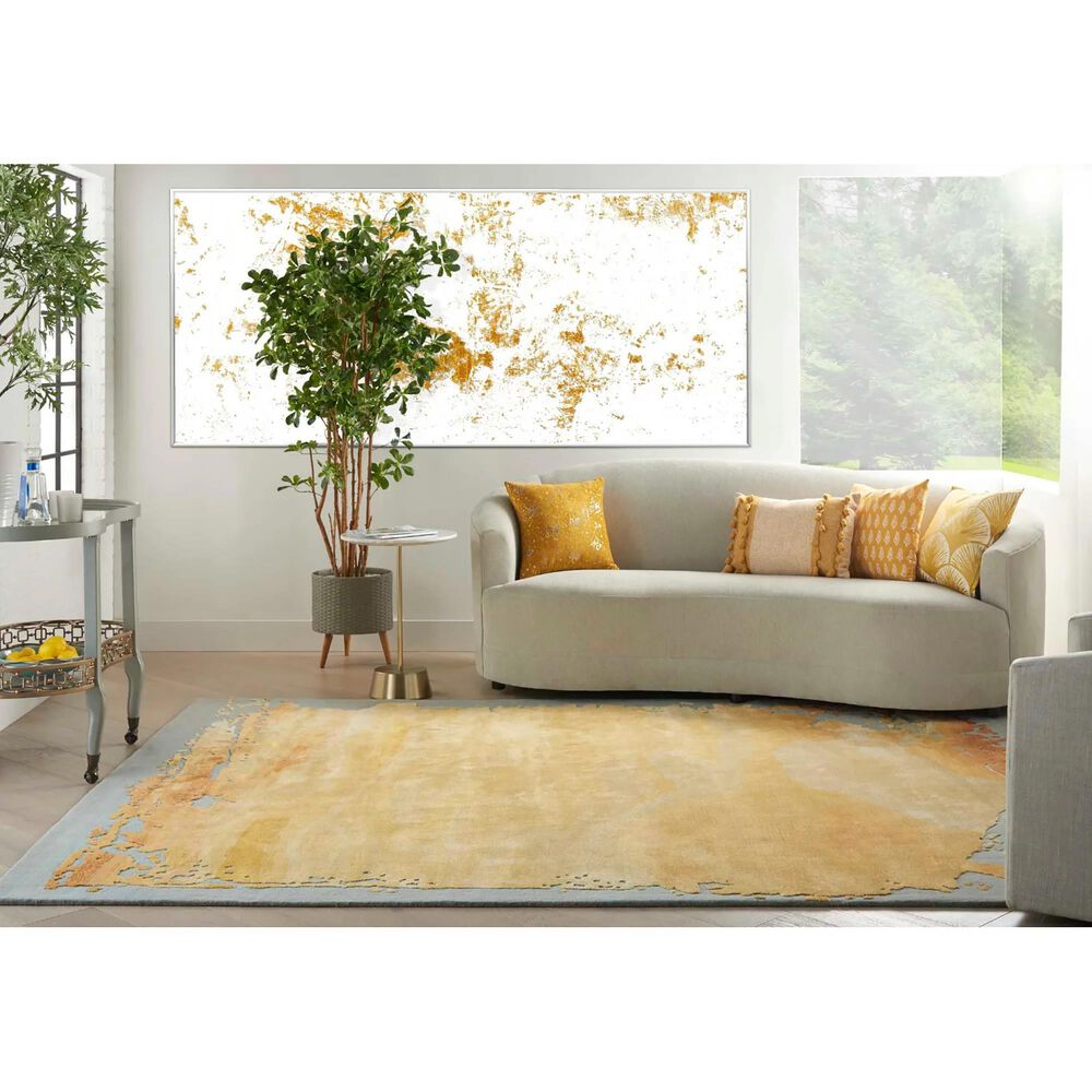 Nourison Prismatic PRS19 10&#39; x 14&#39; Grey and Gold Area Rug, , large