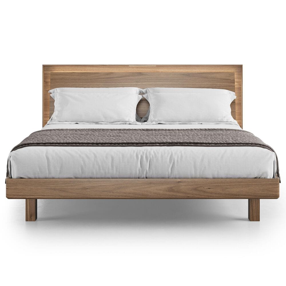 BDI Kava King Platform Bed and Two Nightstands in Natural Walnut, , large