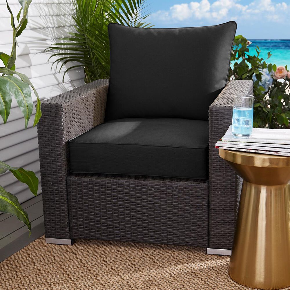 Sorra Home Sunbrella 2-Piece 23" x 25" Deep Seating Cushion Set in Canvas Black, , large