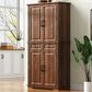 HOMLUX 71" Tall Kitchen Pantry Cabinet with 3 Pull Out Cabinet Organizers in Brown, , large