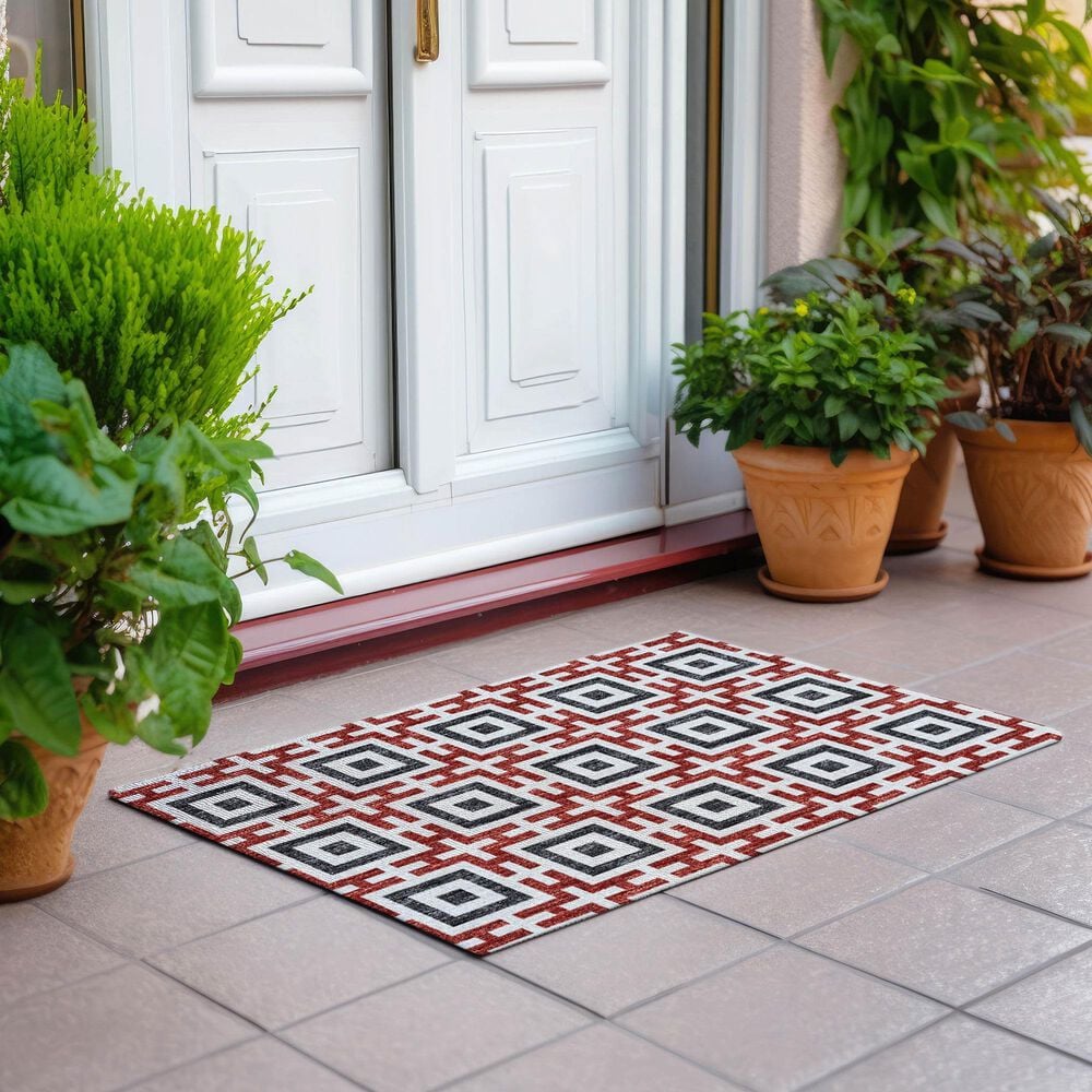 Dalyn Rug Company Marlo 1&#39;8&quot; x 2&#39;6&quot; Red Indoor/Outdoor Area Rug, , large