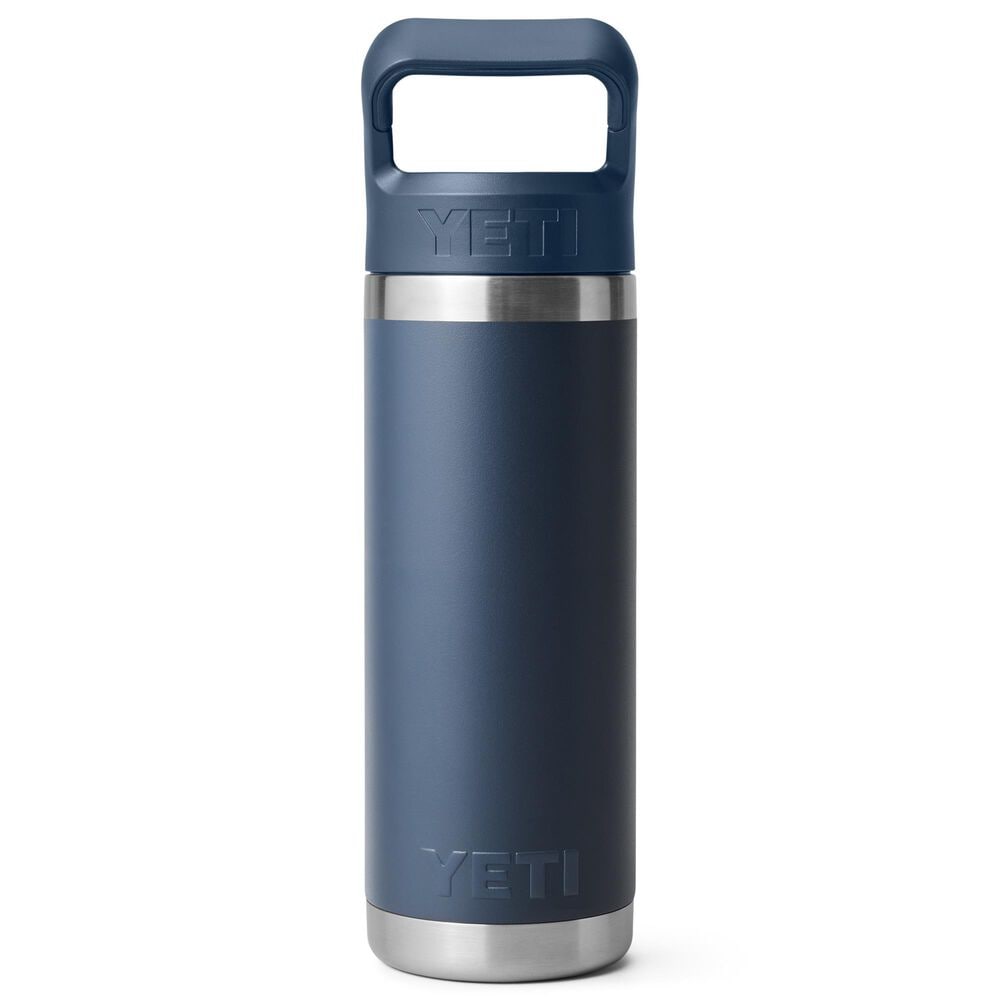 YETI Rambler 18 Oz Water Bottle with Color-Matched Straw Cap in Navy, , large