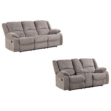 Furniture of America Hawkins 3-Piece Manual Reclining Living Room Set in Gray, , large