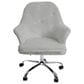 Impressions Vanity Michelle Tufted Vanity Chair with Cool Grey Cushion in Stainless Steel, , large
