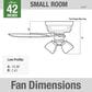 Hunter Newsome Low Profile 42" Ceiling Fan with Clear Frosted Lights in Fresh White, , large