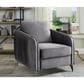 HOMLUX Vertical Quilted Accent Arm Chair in Gray, , large
