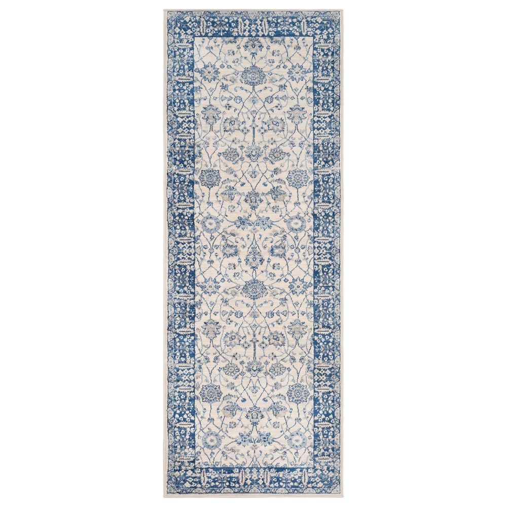Surya Monaco MOC-2317 2'6" x 8' Navy, Cream and Silver Gray Scatter Rug, , large
