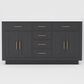 Lexora Home Abbey 60" Double Bathroom Vanity in Black Oak with 2 cm White Carrara Marble Top and Rectangular Sinks, , large