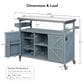 HOMLUX 50" Outdoor Kitchen Island in Grey Blue and Stainless Steel, , large