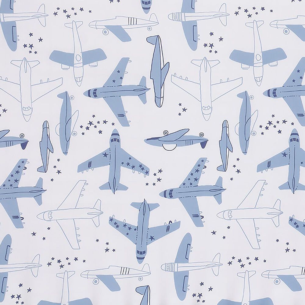 Lambs and Ivy Little Aviator 3-Piece Crib Bedding Set in Blue and White, , large