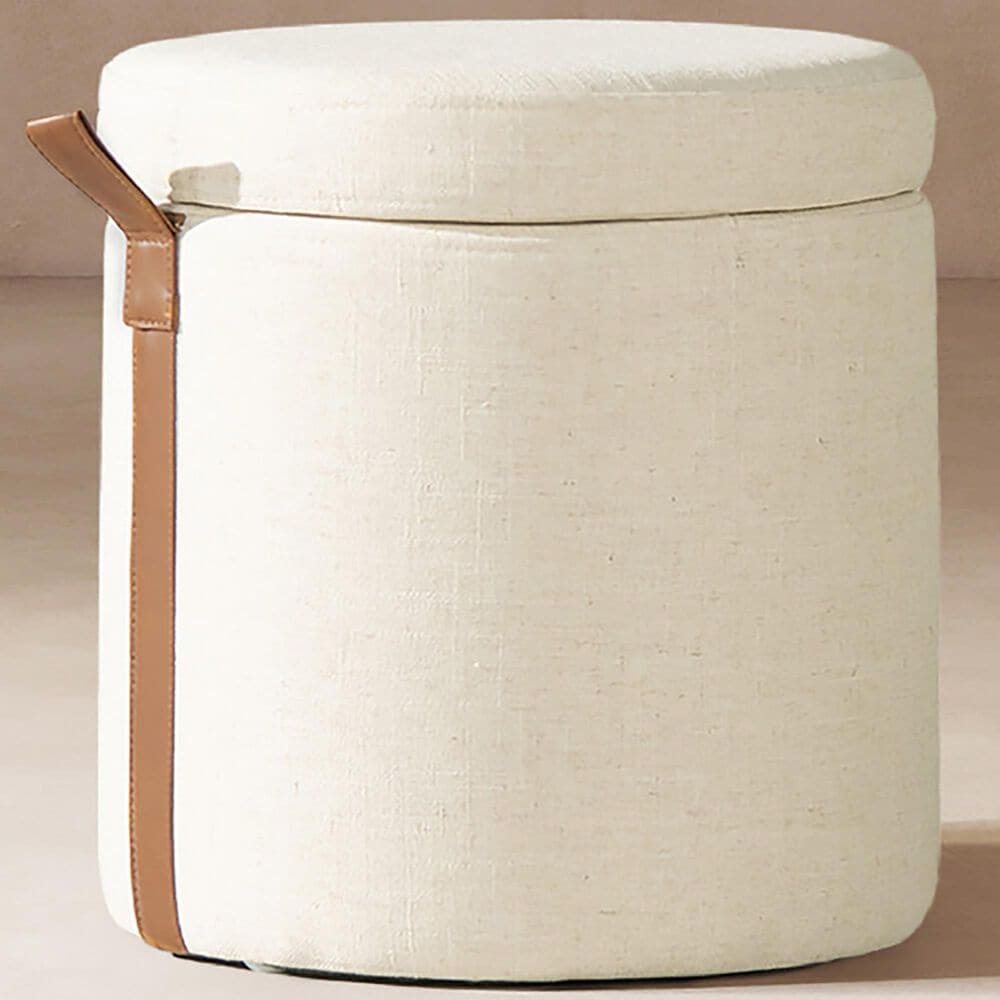 Jennifer Taylor Home Brandy Ottoman with Storage in Flax White, , large
