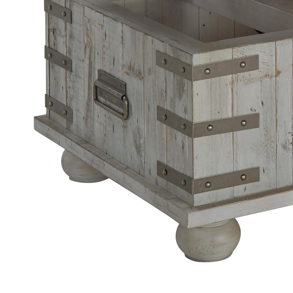 Ashley Carynhurst Lift Top Coffee Table in White Wash Gray, , large