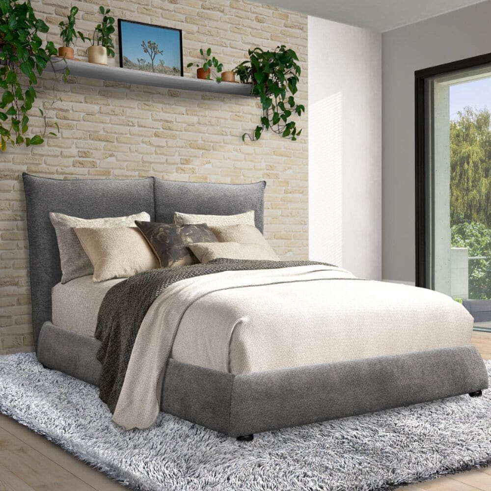 Simeon Collection Cumulus King Platform Bed in Cozy Charcoal, , large