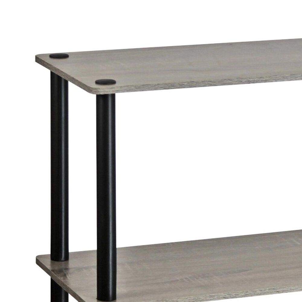 HOMLUX 3-Tier Compact Open Storage Bookshelf in French Oak and Black, , large