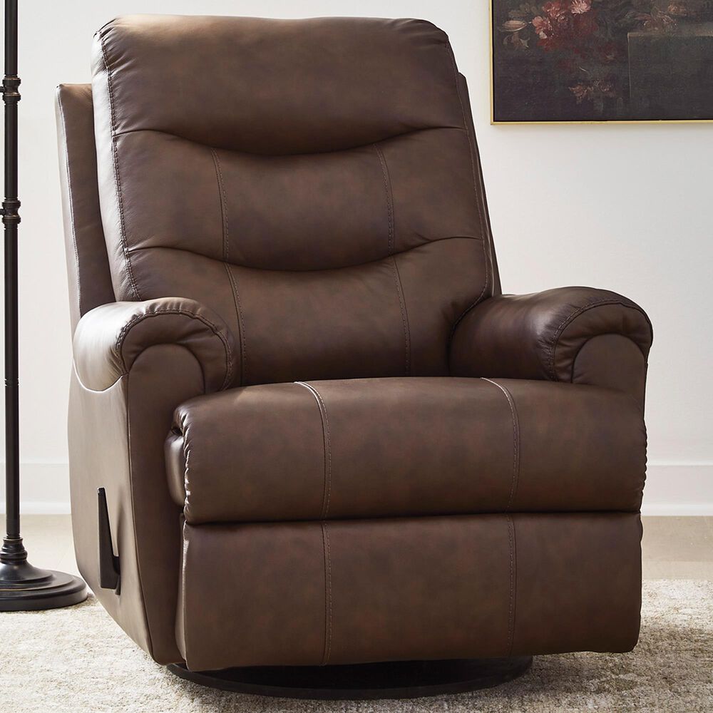 Kelsey Nosal Flynwood Manual Swivel Glider Recliner in Espresso, , large