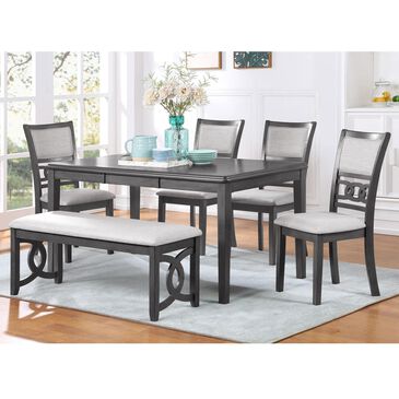 New Heritage Design Gia 6-Piece Rectangle Dining Set in Grey, , large