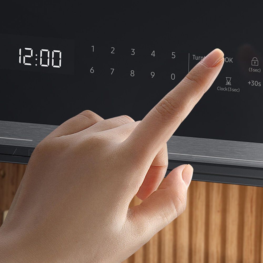 Samsung Bespoke 2-Piece Kitchen Package with 6.3 Cu. Ft. Slide-In Induction Range and 2.1 Cu. Ft. Fingerprint Resistant Over-the-Range Microwave in Stainless Steel, , large