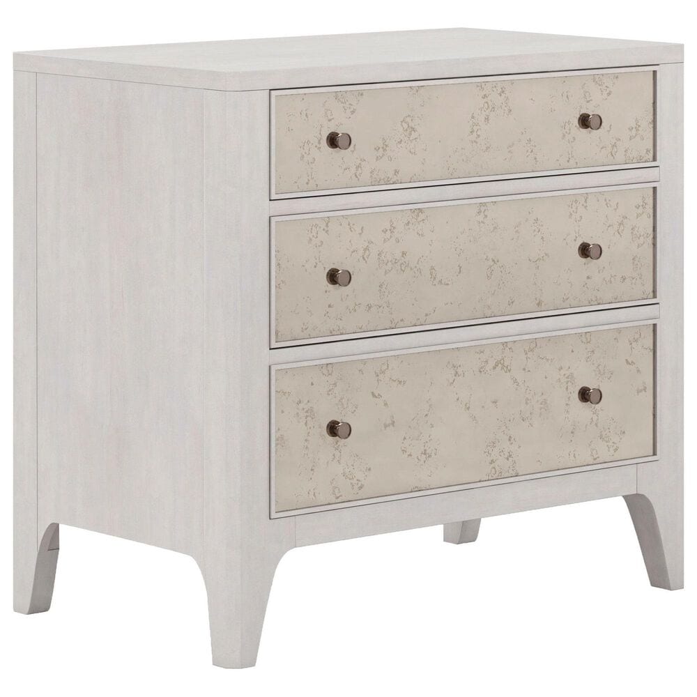 Vantage Mezzanine 3 Drawer Mirrored Nightstand in Dove Gray, , large