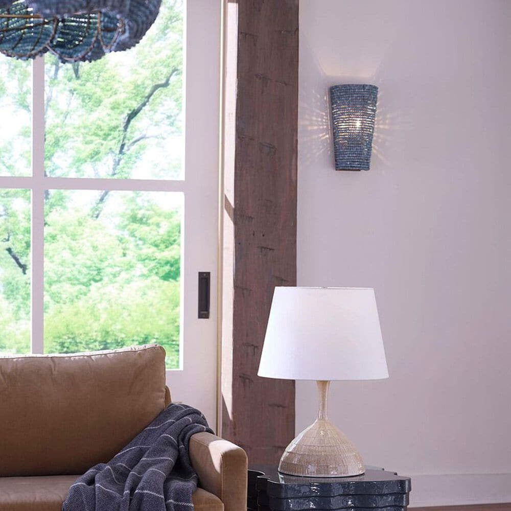 Jamie Young Direct Ship Cove 1-Light Beaded Cone Wall Sconce in Blue, , large