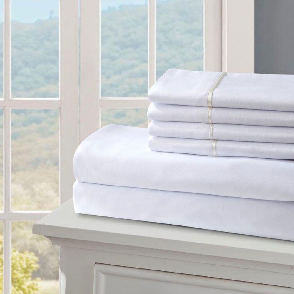 Duke Imports 2400 Series Hotel Quality 6-Piece King Sheet Set in White, , large