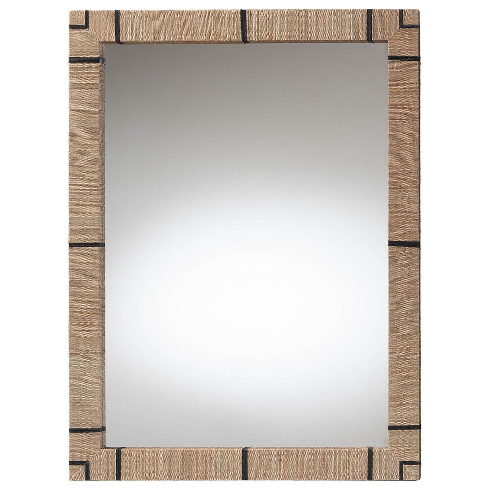 Baxton Studio Mirai Rectangle Accent Mirror in Natural and Black, , large