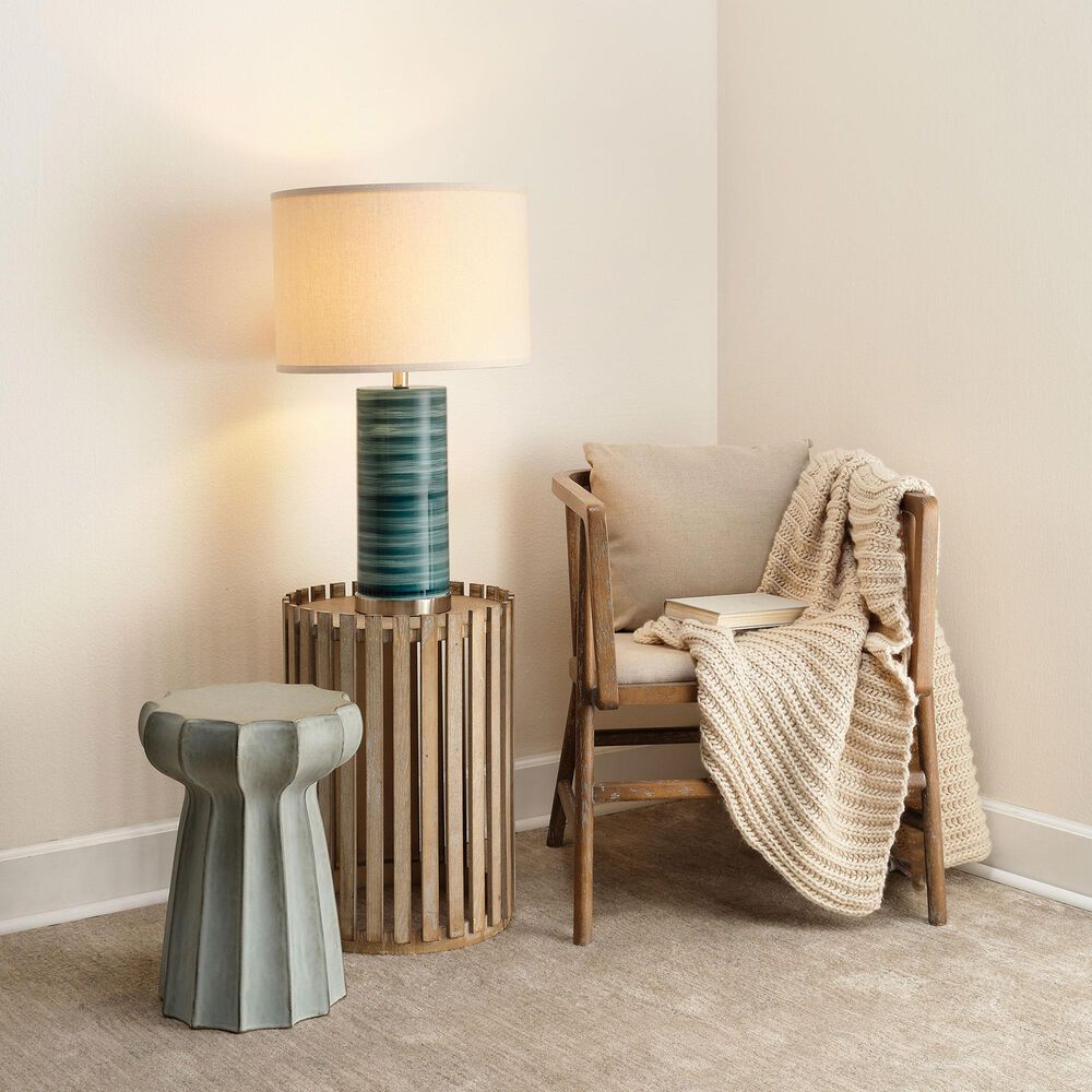 Jamie Young Danbury Hand-Blown Glass Table Lamp in Teal, , large