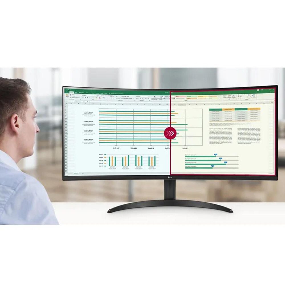 LG 34&quot; UltraWide QHD Curved Monitor with USB-C in Black, , large