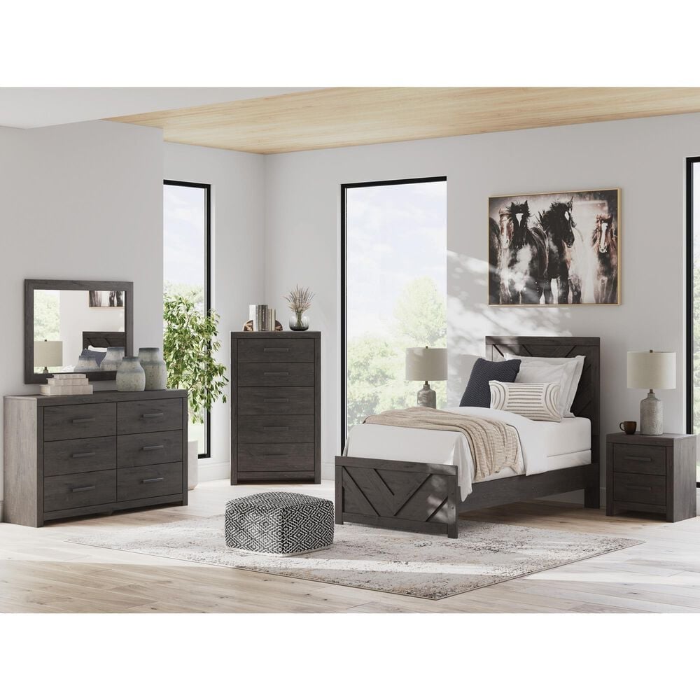 Ashley Prendonea 4-Piece Twin Bedroom Set in Dark Charcoal, , large