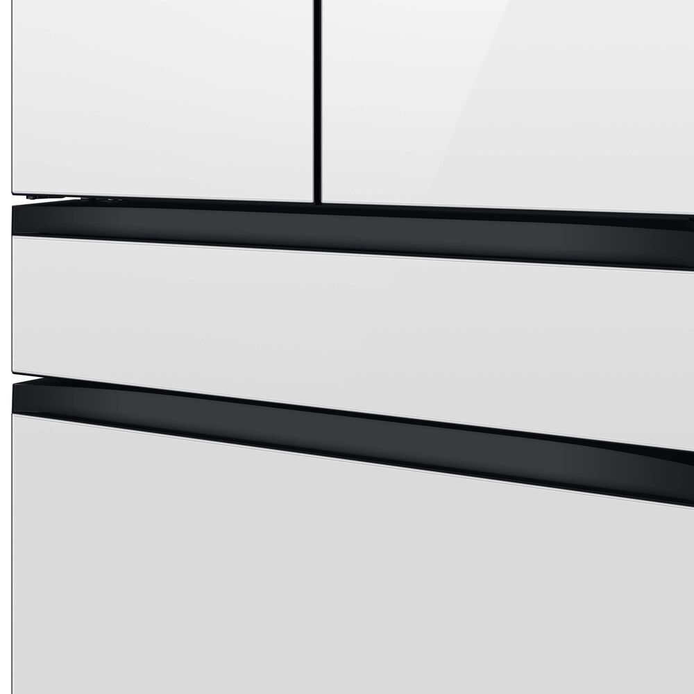 Samsung Bespoke 29 Cu. Ft. 4-Door French Door Refrigerator with Beverage Center in White Glass Panels, , large