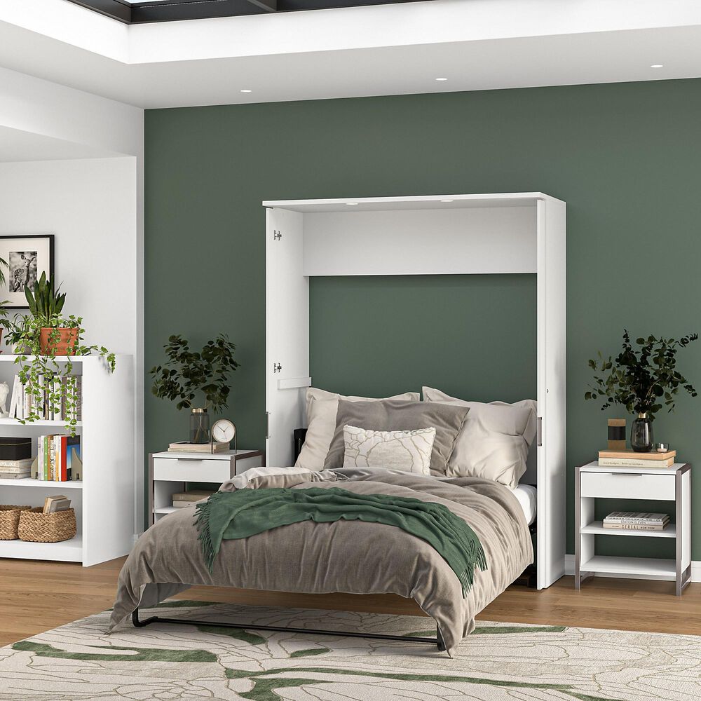 Bestar Lumina Full Wall Bed in White, , large