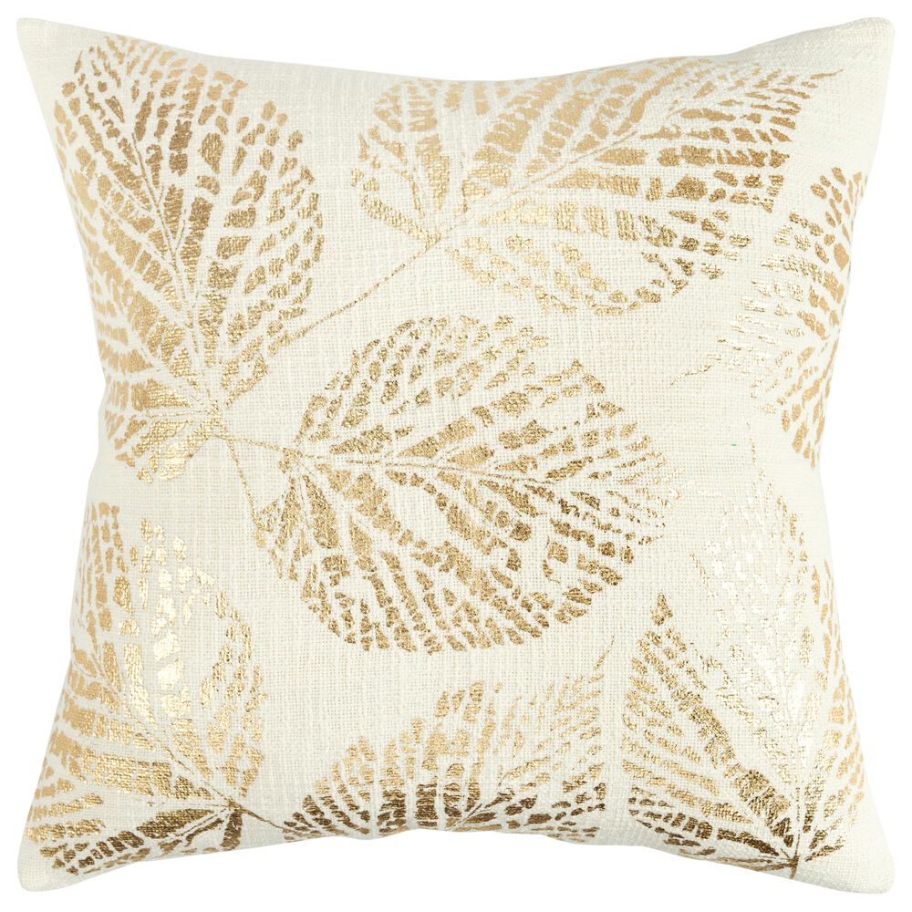 Rizzy Home 20" Pillow in Ivory and Gold, , large