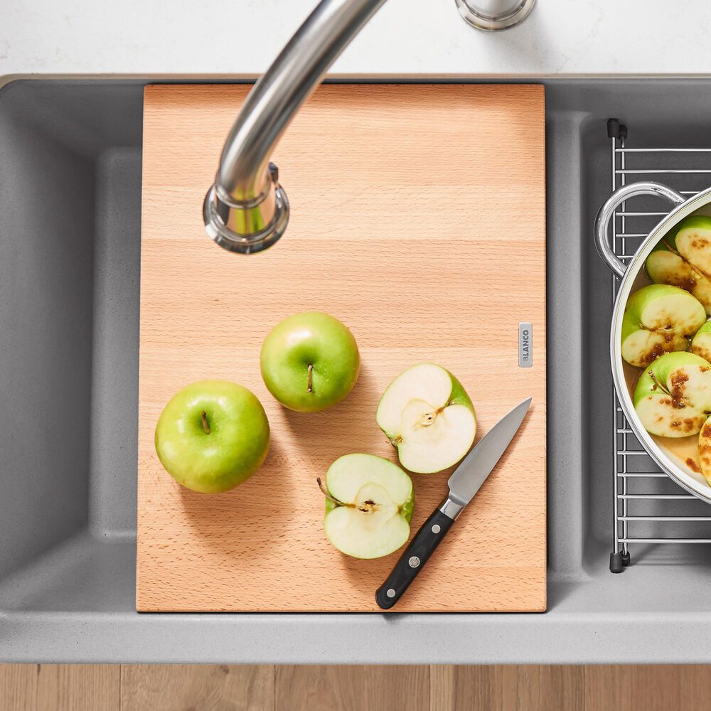 Blanco Ikon and Vintera Floating Cutting Board in Beech Wood, , large