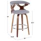 Lumisource Gardenia Swivel Counter Stool with Grey Cushion in Walnut and Chrome (Set of 2), , large
