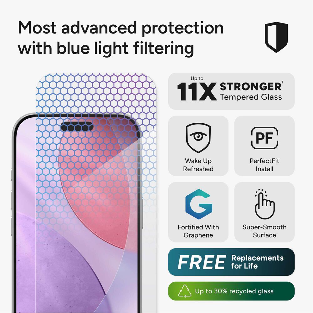 Zagg InvisibleShield XTR5 Glass Screen Protector for Apple iPhone 17 Pro in Clear, , large