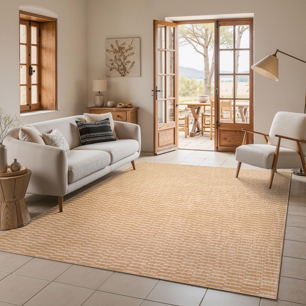 Oriental Weavers Oliver Rust and Beige 9'10" x 12'10" Area Rug, , large