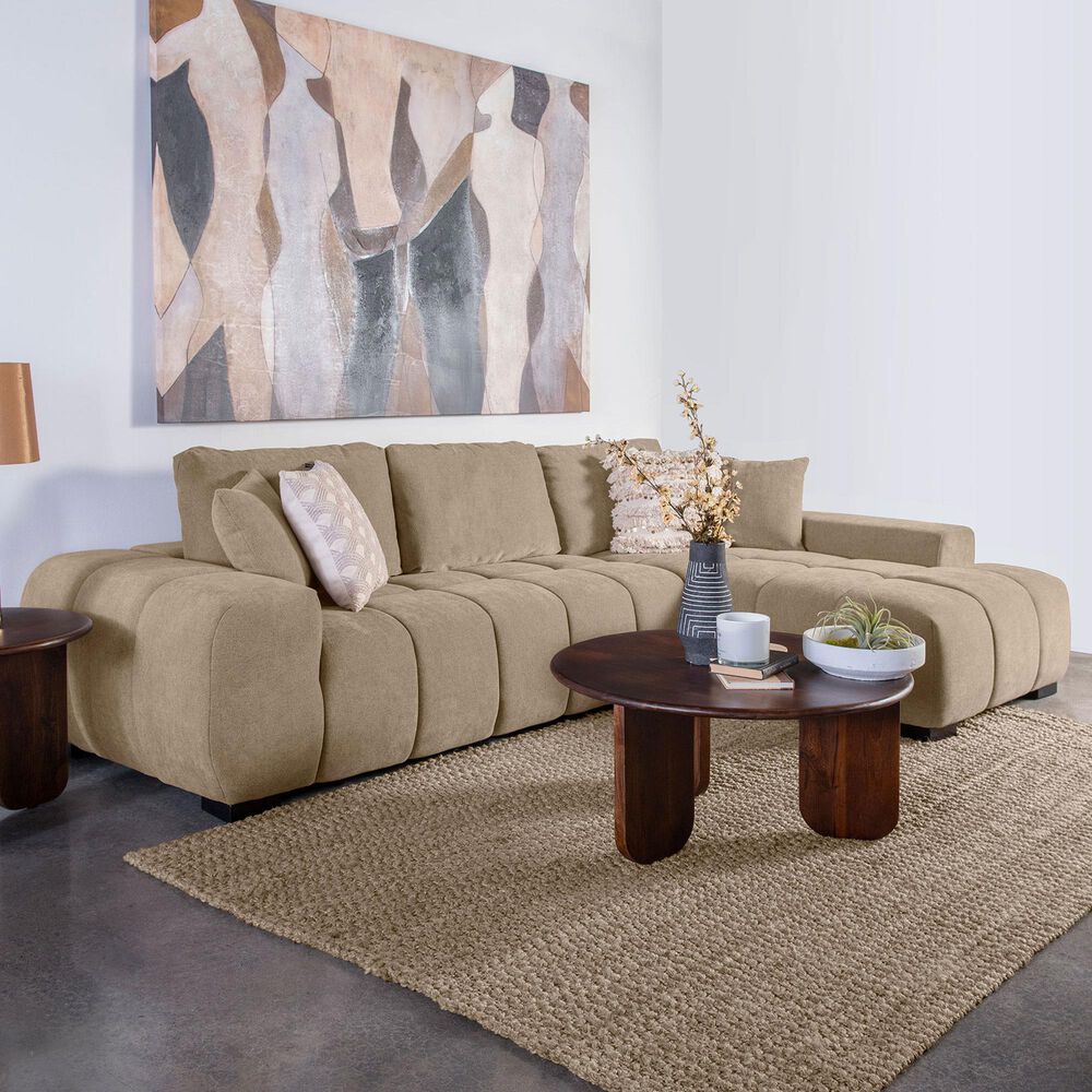 Pacific Landing Octavia 2-Piece Stationary Right Facing Sectional in Camel, , large