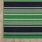Oriental Weavers Havana Striped Green and Navy 6"7" x 9"2" Indoor/Outdoor Area Rug, , large
