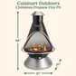 Cuisinart Chimenea Outdoor Propane Fire Pit in Black and Stainless Steel, , large