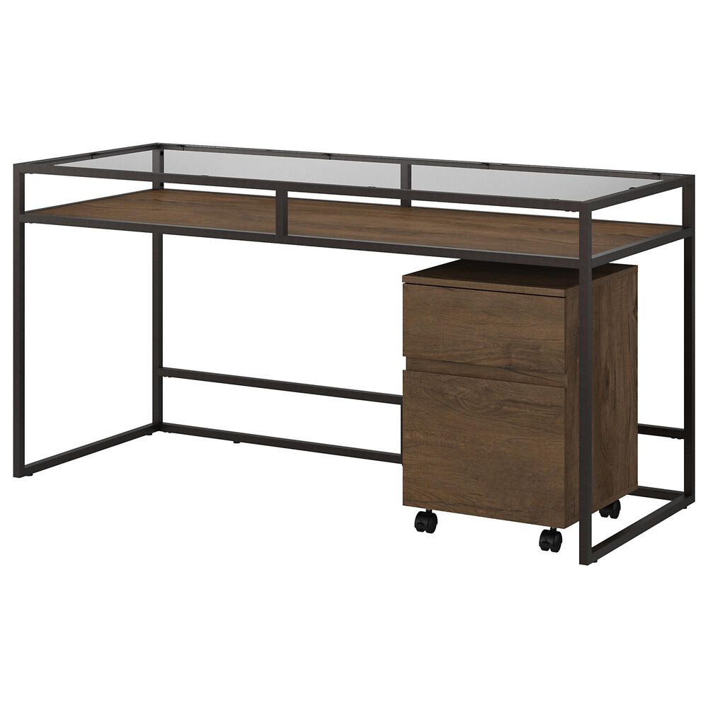 Bush Anthropology 2-Piece Office Desk Set in Rustic Brown, , large
