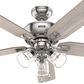 Hunter Rosner 52" Ceiling Fan with Lights in Brushed Nickel, , large
