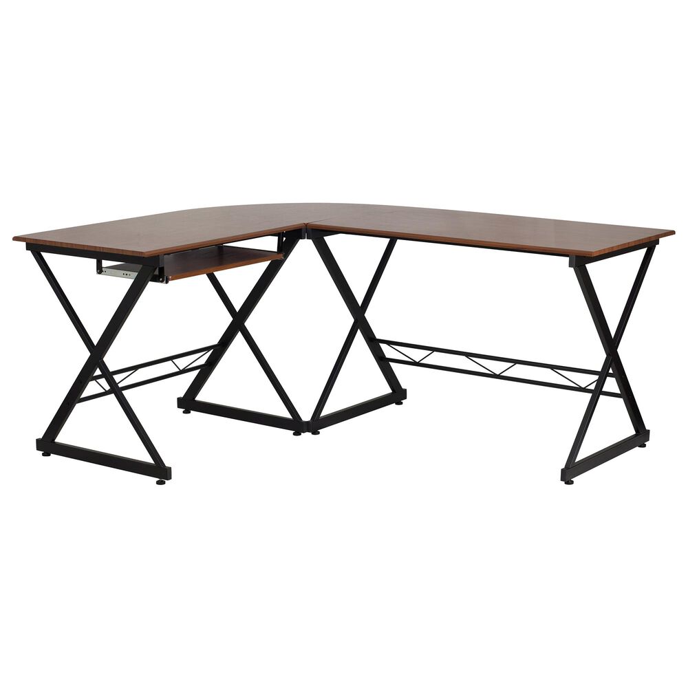 Flash Furniture L-Shape Desk in Brown, , large