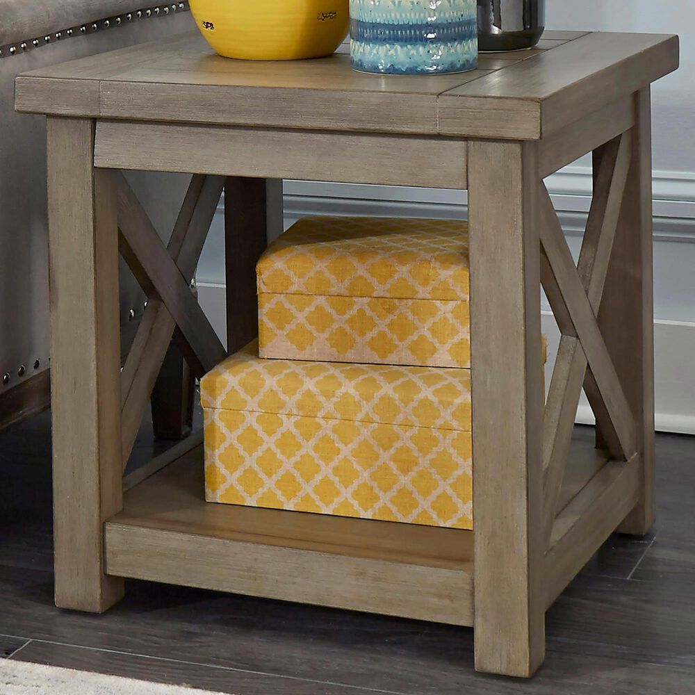 Homestyles Mountain Lodge End Table in Gray, , large
