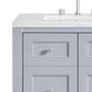 James Martin Vanities Breckenridge 30" Single Bathroom Vanity in Serenity Blue with 3 cm Arctic Fall Solid Surface Top and Rectangular Sink, , large