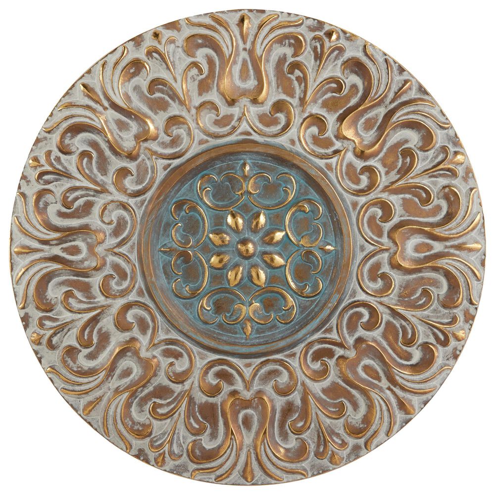 Maple and Jade Eclectic Metal Wall Decor in Antique Gold, , large