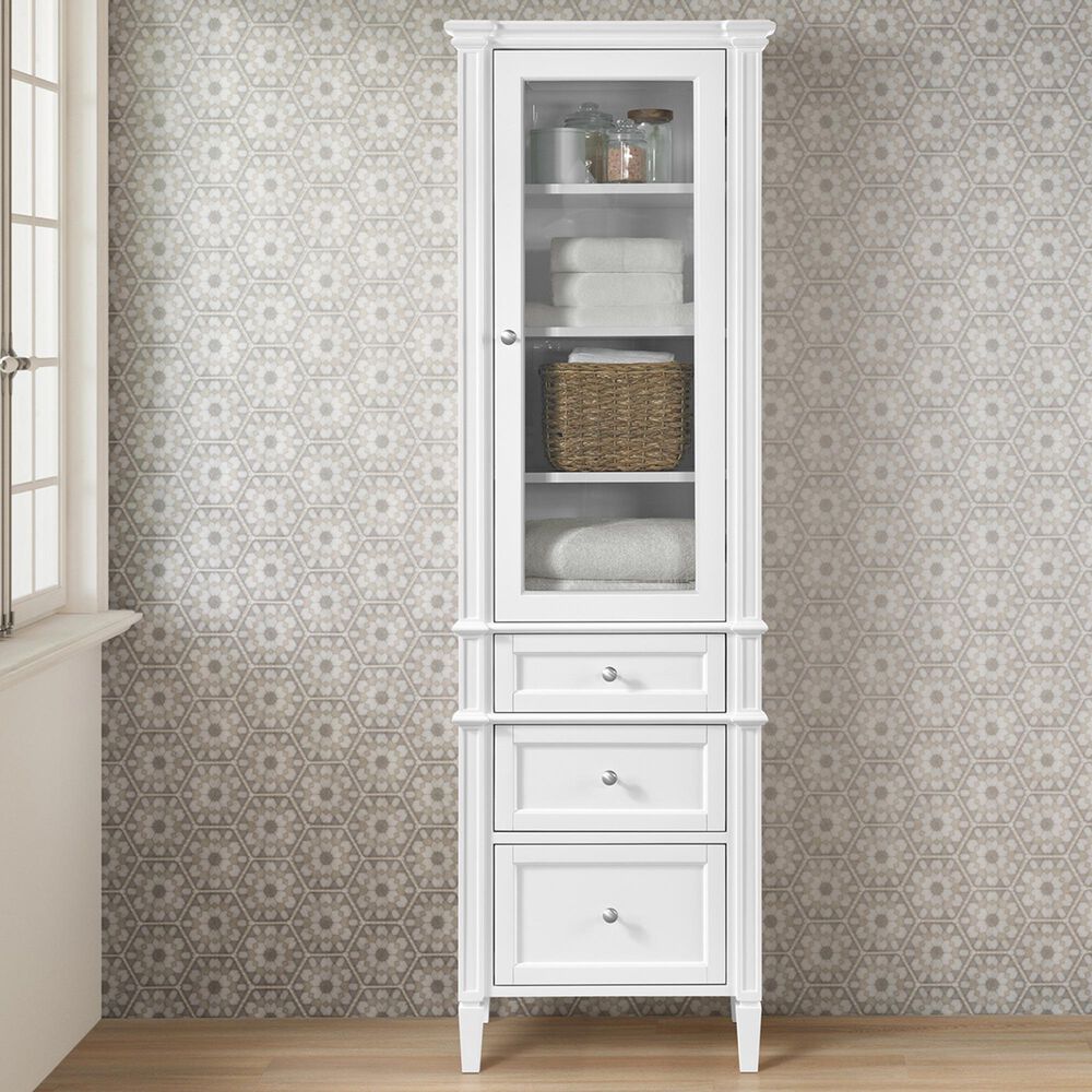 James Martin Vanities Brittany 24&quot; Linen Cabinet in Bright White, , large