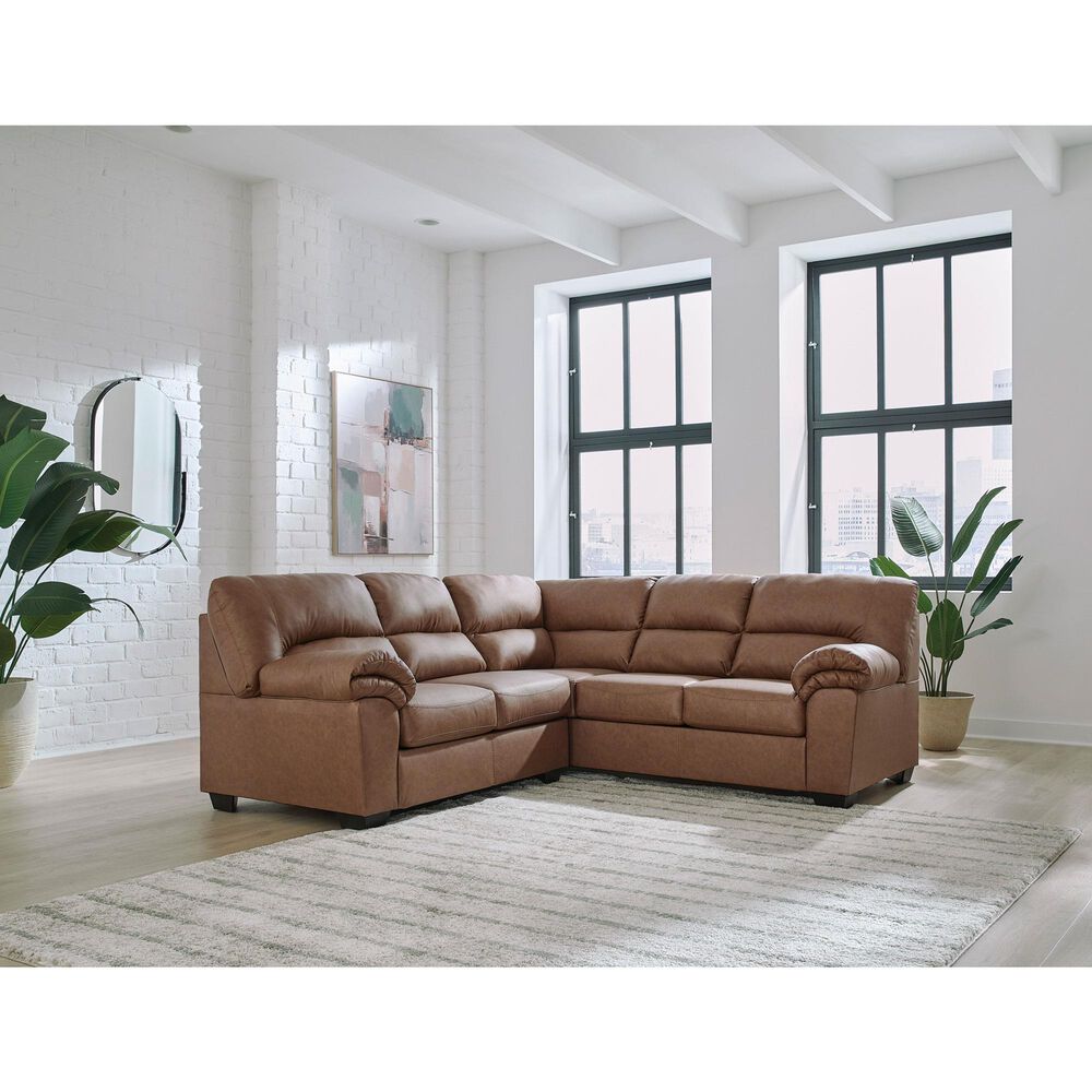 Ashley WillowBend 2-Piece Symmetrical Sectional with RAF Sofa in Caramel, , large