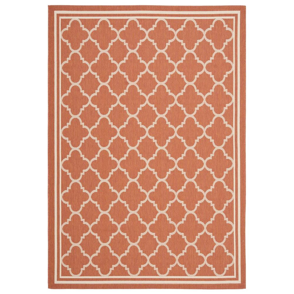Safavieh Courtyard Indoor/Outdoor CY6918-241-5 5&#39;3&quot; x 7&#39;7&quot; Terracotta/Bone Area Rug, , large