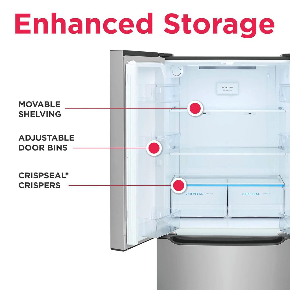 Frigidaire 20 Cu. Ft. Counter-Depth French Door Refrigerator in Fingerprint-Resistant Stainless Steel, , large