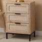 Splendor Living Oakton 3-Drawer Side Table in Natural and Black, , large