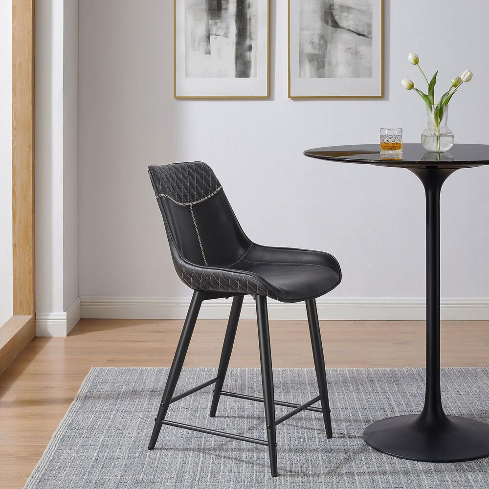 Linon Home Decor Elder 24" Counter Stool in Black, , large